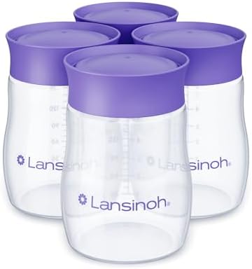 Lansinoh Breastmilk Storage Bottles, 5 Ounces, 4 Pack