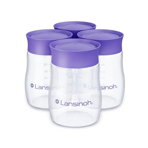 Lansinoh Breastmilk Storage Breast Pump Bottles, 4 Count