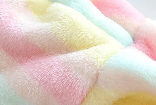 Chezabbey Fluffy Faux Fur Small Rainbow Dog Hoodie Dress Warm Dog Sherpa Jacket Soft Fleece Pet Girl Doggie Coat Adorable Puppy Sweater Cat Winter Clothes Thick Kitten Sweatshirt Apparel #TOP7
