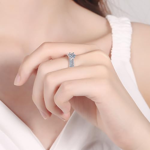 14K Gold 1ct Diamond Three-Stone Women's Bridal Rings Sets, VVS1 D-Color Promise Ring, A great gift for any Valentine's Day3