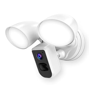 deerdance Smart Floodlight Camera Wired Outdoor Security Camera Flood Light with Motion Sensor 2200 lumens LEDs 1080P HD Live Video Night Vision, Built-in Siren, Two-Way Audio, White(2024 Release)