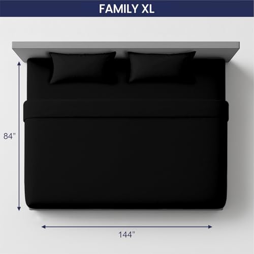 Image of SGI bedding 144 inchx84 inch 4 Pc Family XL Sheet Set 600 TC 18 inch Deep, Black