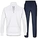 TBMPOY Men's Tracksuits Sweatsuits for Men Set Track Suits 2 Piece Casual Athletic Jogging Warm Up Full Zip Sweat Suits White/Dark Blue XL