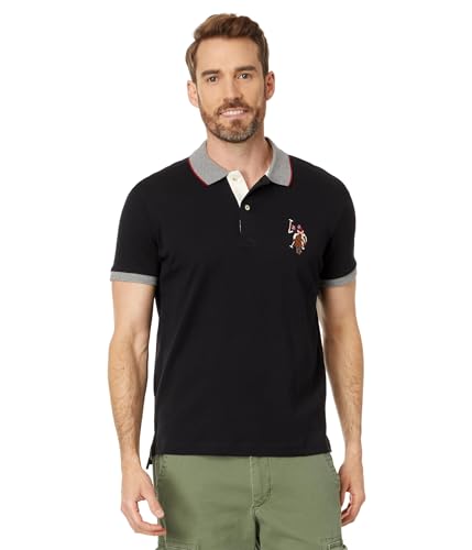 U.S. POLO ASSN. Men's Short Sleeve Slim Fit Multicolor Pony Interlock Polo Shirt