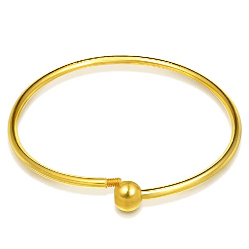 Image of CHOW SANG SANG 999.9 24K Gold Charme Price-by-Weight 11.97g Glossy-Finish Gold Bangle (Size: 7) for Women 90194K (Glossy-Finish Gold, 07)