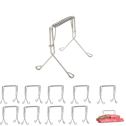 Fleischrollen-Clip,10 Rouladenklammern Meat Roll Clip Stainless Steel Roulade Clips Kitchen Clip Meat Frying Tools Clamp Reusable for Kitchen Barbecue Vegetable Meat Rolls
