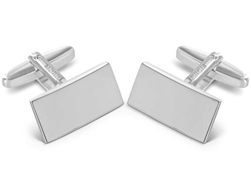 Grom Gravur Manschettenknöpfe aus Sterling Silber Keilform Cover