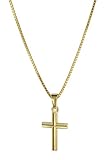 Lieferung von Gold-Kreuz und Kreuz-Kette in einer hübschen Schmuck-Box. Ideal zum Verschenken. Geschenk zu allen besonderen Anlässen für Tochter, Sohn, Enkel, Enkelin, Nichte, Neffe oder Patenkind