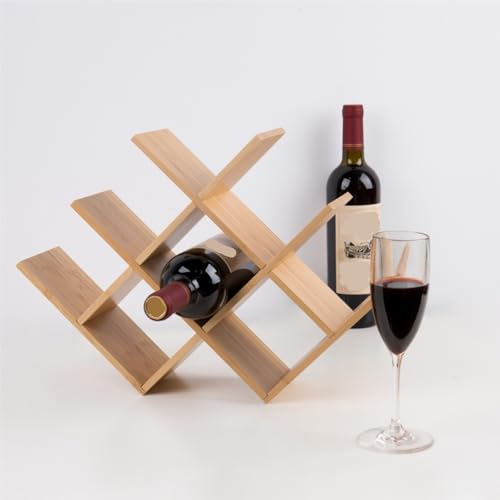 Soporte para botellas de vino de bambú negro miniatura 6