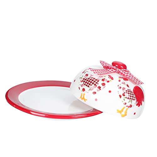 Hoement Plato Cerámico Decorativo Quesera Mantequillera Versátil para Varios Fácil De Limpiar