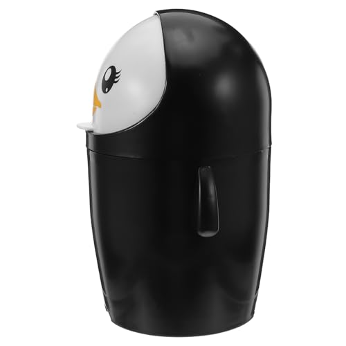 MOTHNUR Piccolo Cestino da Scrivania a Forma di Pinguino con Coperchio Ribaltabile Mini Cestino per Carta Riciclata Stabile con Base Antiscivolo per Ufficio Camera da Letto e Spazi