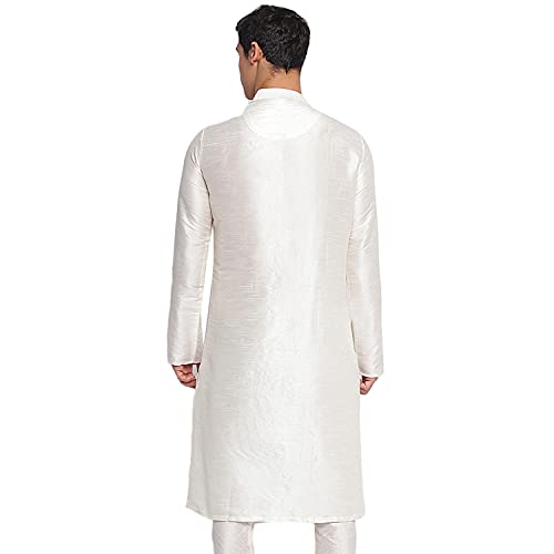 Image of Sanwara Sanwara Men Deep Blue Solid Pattern Straight Kurta