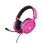 Trust Gaming GXT 498P Forta [Officially Licensed for PlayStation 5] Gaming Headset for PS5 / PS4, 1.2m Cable, 50mm Drivers, 3D Audio, Detachable Microphone, Wired Over-Ear Headphones with Mic, Pink