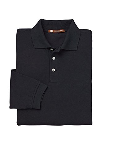 Polo Harriton M265L homme vêtements de mi-saison haut noir taille S
