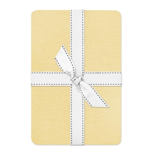 Image of Butterblu Frankie Fitted Crib Sheet 100% Organic Cotton for Baby & Toddler Mattress, Breathable for Boys & Girls, Butter Yellow, One Size