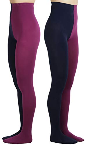 Image of ToBeInStyle Women's Two Toned Vibrant Jester Contrast Opaque Multicolored Tights