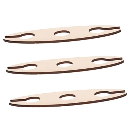 Soporte para botellas de vino estilo rústico madera 3 pcs miniatura 1