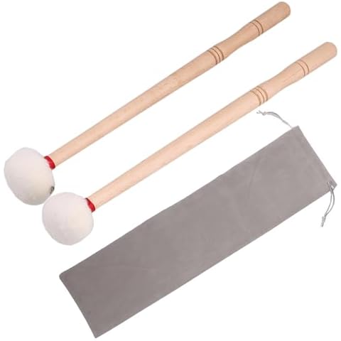 Lovermusic Length 33.5cm Timpani Stick Felt Mallet with Wood Handle Drum Accessories Pack of 2 Cover