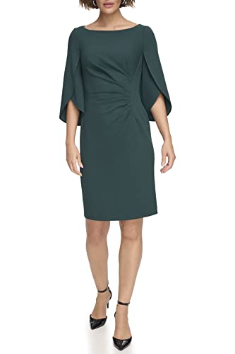 Robe fourreau DKNY à manches ouvertes vert sapin taille 46