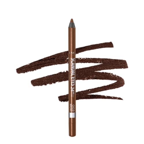 Rimmel London Scandaleyes Waterproof Gel Pencil Eyeliner, Long-Wearing, Ultra-Smooth, Smudge-Proof, 003, Brown, 0.04oz