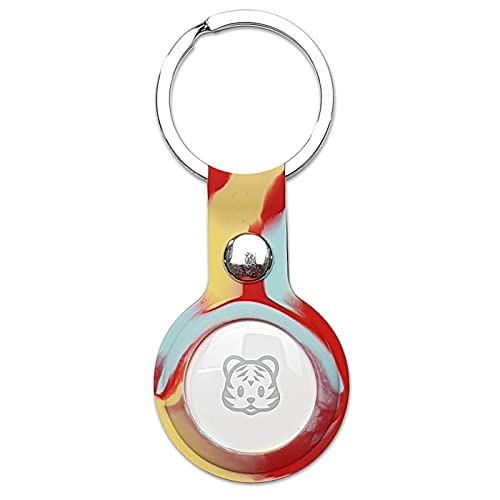 Image of Riggear Silicone Key Ring Holder Case Cover Compatible with Apple Airtag (Multicolor 2)