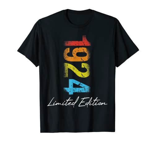 Cumpleaños 1924 Edición limitada Regalo Usado Grunge Vintage Camiseta