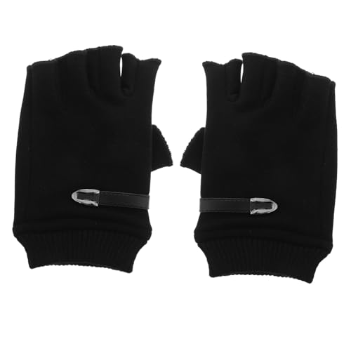 NAMOARLY Warm Fleece Lined Fingerless Gloves for Women and Men Touchscreen Compatible Winter Mittens for Running Cycling and Outdoor Activities One