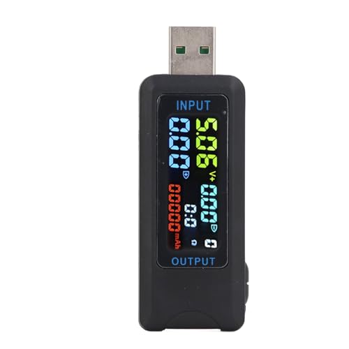 FLEXMAN USB Tester, Clear LCD Screen Multifunctional USB Power Meter, Charger Detection USB Cable Tester for Quality Detection of Digital Products, Electronic Devices