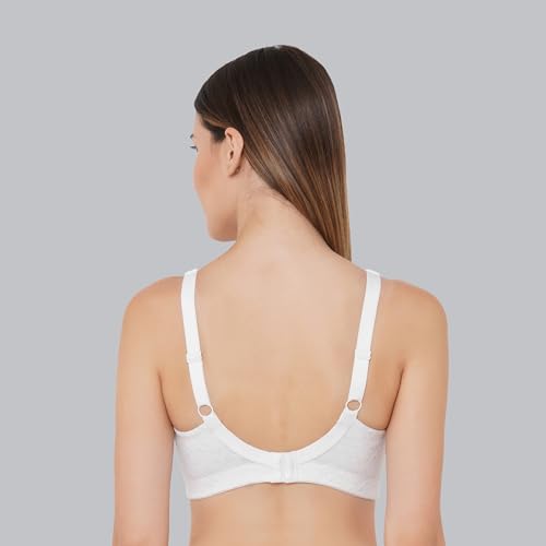 Image of SOIE Women's Full Coverage Minimizer Bra|Non Wired, Non Padded, Triple Layered Cups|Breathable Stretch Cotton with Lace & U-Back Support