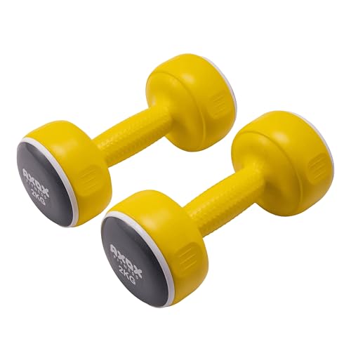 Axox Fitness 2 Kg Color-Coded Smart Dumbbells Pair Neoprene Grip Ergonomic Durable Polypropylene for Home Workouts Strength Non-slip Dumbbells Toning & Endurance Training