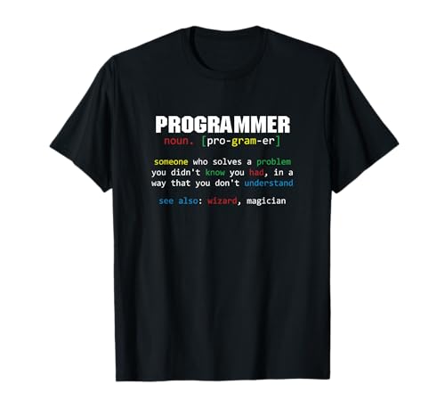 Programmatore Coder Codice Codifica Mago Computer Regalo Maglietta