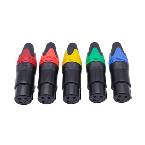 Conector XLR audio de 3 pines macho hembra color negro para cable altavoz microfono pack 5 4