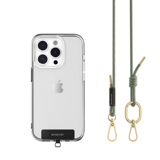 MAGEASY Bandoulière pour téléphone portable – Cordon universel pour téléphone portable | Sangle réglable de 6 mm pour iPhone, Samsung et plus encore
