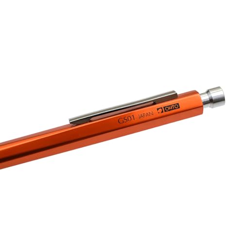 Image of OHTO GS01 Ballpoint Pen 0.7mm Medium Tip Black Ink | Orange Metal Body | Smooth Writing Japanese Pen for Office & Professional Use Made In Japan