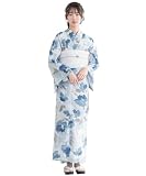 [SOUBIEN] ソウビエン 浴衣 2点 セット floro レディース (浴衣/兵児帯) Sサイズ 澄清滲む薔薇×白 ykt10143-obs00230