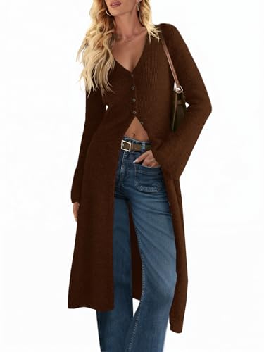 Saodimallsu Womens Long Cardigan Sweaters Oversized Bell Sleeve Open Front