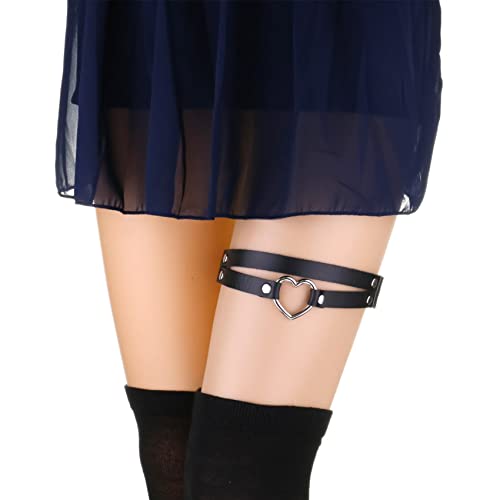 2Pcs Adjustable Heart Leg Garter Belt, Elastic Thigh Garters for Women2