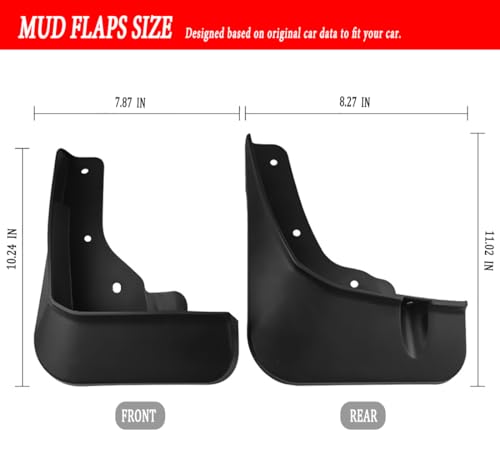 Image of Mud Flaps Mud Guards Fit for Mitsubishi Outlander 2023-, Front & Rear Mud Splash Guards Accessories - 4 Pc, Black