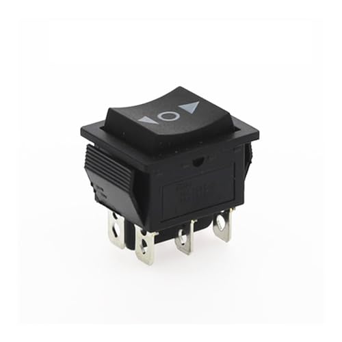 POWTAXBJGD 100PCS KCD4 Black Rocker Switch Power Switch ON-Off-ON 3 Position 6 Pins The Arrow is Reset 16A 250VAC/ 20A 125VAC(2)