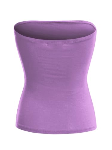 Image of MixMatchy Women's Stretchy Strapless Tube Top Y2K Bandeau Top
