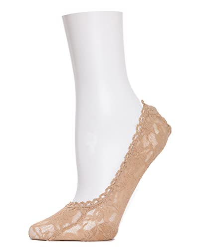 Image of MeMoi Women's Floral Lace No-Show Liner Sock