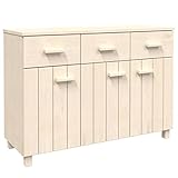Color: marrón miel. Material: madera de pino maciza, tablero DM. Tamaño total: 113 x 40 x 80 cm