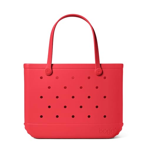 BOGG BAG Original Large Tote – 19” x 14” x 9” – Durable, Washable, Tip-proof – Beach, Pool, Boat, Work, Sports (Off to the Races Red)