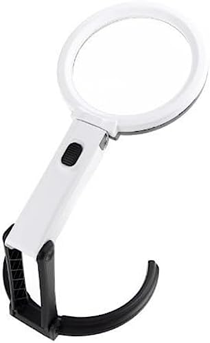 10 LED Light Magnifier Magnifying Glass Lens Table Desk-Type Lamp Handheld Foldable 2X 120mm 5X 28mm