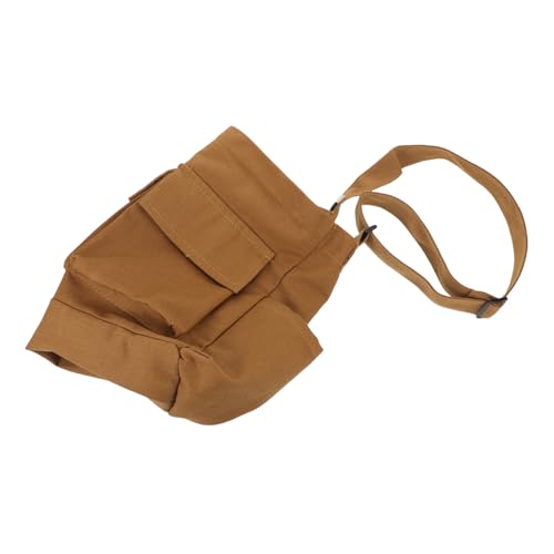 Sac toile femme grand volume toile de coton ajustable style retro marron
