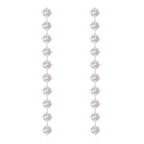 SBLING Platinum-Plated Cubic Zirconia Drop Earrings - Gifts for Women/Girls
