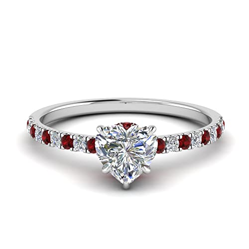 Image of Choose Your Gemstone Hidden Halo Petite Diamond CZ Ring Sterling Silver Heart Shape Halo Engagement Rings Everyday Jewelry Wedding Jewelry Handmade Gifts for Wife US Size 4 to 12