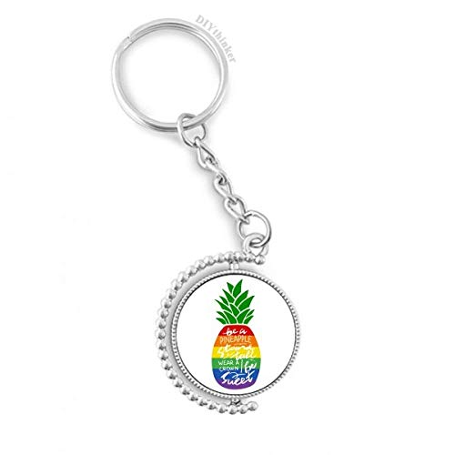 Porte-clés rotatif drapeau arc-en-ciel LGBT et citation, l'accessoire robuste en métal