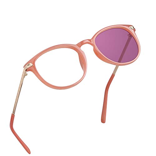 Blue Light Blocking Glasses, Photochromic Pink Sunglasses, Anti Eyestrain, Computer Reading Glasses, Gaming Glasses, TV Glasses for Women, Anti Glare