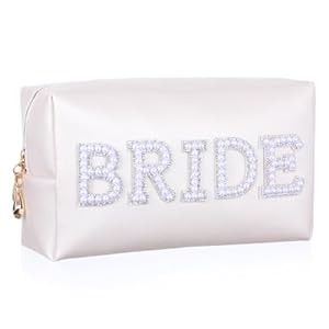 Ymapinc Braut Make-Up Tasche Perlen Strass Weiß